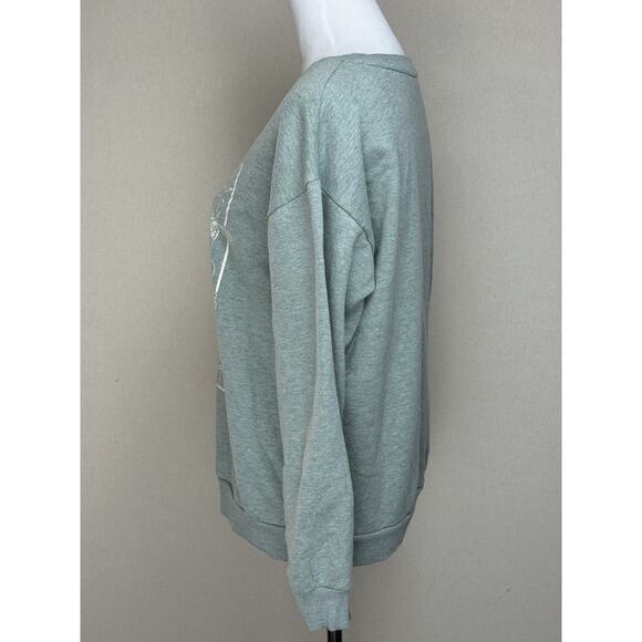 Women’s Sweatshirt Sz M Sage Green Plants Gardening Graphic Long Sleeve Casual - Picture 6 of 11